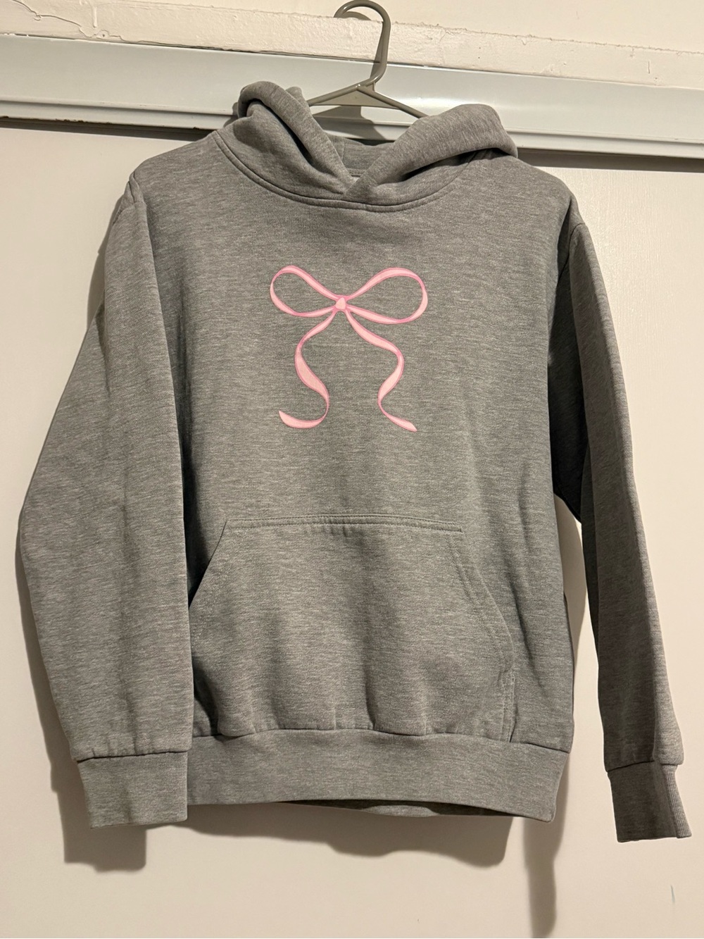 PacSun Gray Hoodie with Pink Bow Graphic
